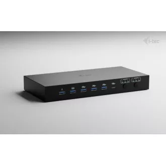 i-tec USB-C KVM priključna stanica za 3 hosta, dvostruki zaslon, napajanje 1x 92W/2x 65W