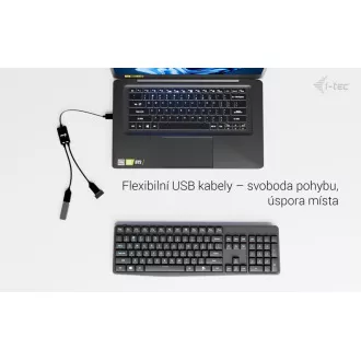 i-tec USB-A kabelski razdjelnik 2 priključka (2x USB-A)