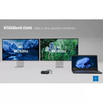 i-tec USB-C Dual HDMI priključna stanica, napajanje 100 W