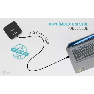 i-tec USB-C Dual HDMI priključna stanica, napajanje 100 W