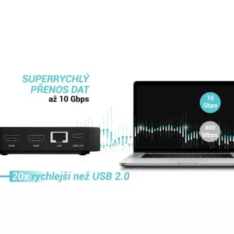 i-tec USB-C Dual HDMI priključna stanica, napajanje 100 W