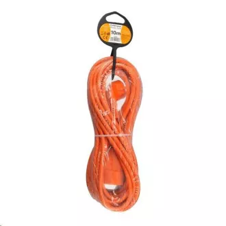 Solight produžni kabel - konektor, 1 utičnica, 10 m, 3 x 1 mm2, narančasti