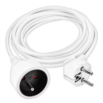 Solight produžni kabel - konektor, 1 utičnica, 5 m, 3 x 1 mm2, bijeli