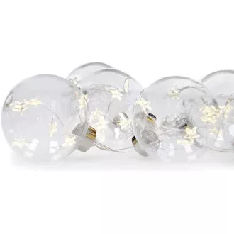 Solight set LED božićnih kuglica sa zvjezdicama, veličina 8cm, 6kom, 30LED, timer, tester, 3xAA