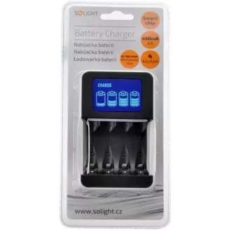 Solight punjač s LCD zaslonom, AC 230V, 450mA, 4 kanala, AA / AAA, mikroprocesorski upravljan