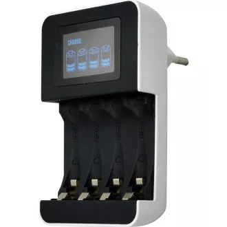 Solight punjač s LCD zaslonom, AC 230V, 450mA, 4 kanala, AA / AAA, mikroprocesorski upravljan