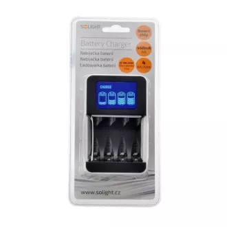 Solight punjač s LCD zaslonom, AC 230V, 450mA, 4 kanala, AA / AAA, mikroprocesorski upravljan