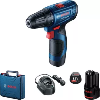 BOSCH GSR 120-LI, akumulatorska bušilica/odvijač, 0 – 400 / 0 – 1.500 o/min, 8 mm, 2x baterije GBA 12V 2.0Ah