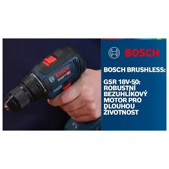 BOSCH GSR 18V-50, akumulatorska bušilica-odvrtač, 0 – 460 / 0 – 1.800 o/min, 10 mm BOSCH GSR 18V-50, akumulatorska bušilica-odvrtač, 0 – 460 / 0 – 1.800 o/min, 10 mm