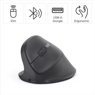 Hama vertikalni ergonomski bežični miš EWM-600L, za ljevake, punjiv, za više uređaja Hama vertikalni ergonomski bežični miš EWM-600L, za ljevake, punjiv, za više uređaja