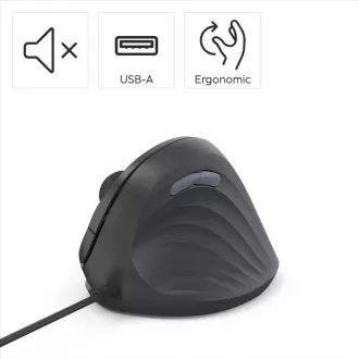 Hama vertikalni ergonomski žičani miš ECM-500R, za dešnjake, crni Hama vertikalni ergonomski žičani miš ECM-500R, za dešnjake, crni