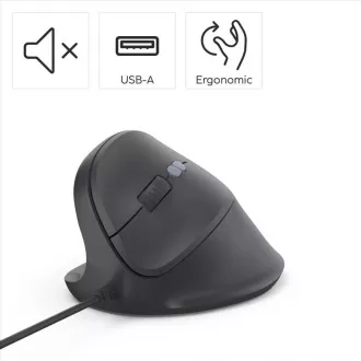 Hama vertikalni ergonomski žičani miš ECM-500L, za ljevake, crni Hama vertikalni ergonomski žičani miš ECM-500L, za ljevake, crni