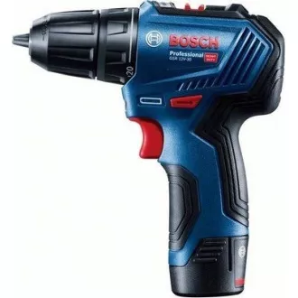 BOSCH GSR 12V-30, aku bušilica-odvijač, 0 – 420 / 0 – 1.600 o/min, 8 mm, set bitova i bušilica, torba