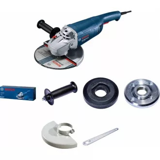 BOSCH GWS 2200, kutna brusilica, 2.200 W, 6.500 - 6.500 o/min, 230 mm, prekidač na zaključavanje BOSCH GWS 2200, kutna brusilica, 2.200 W, 6.500 - 6.500 o/min, 230 mm, prekidač na zaključavanje
