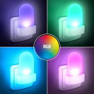 Solight noćna LED RGB rasvjeta sa svjetlosnim senzorom, boja svjetla po izboru, 230V Solight noćna LED RGB rasvjeta sa svjetlosnim senzorom, boja svjetla po izboru, 230V
