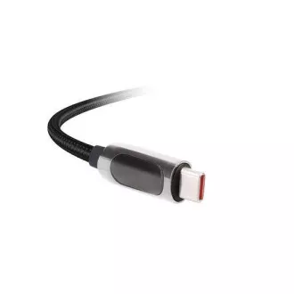 Solight USB-C kabel s zaslonom, USB-C konektor - USB-C konektor, 100W, 1m