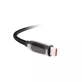 Solight USB-C kabel sa zaslonom, USB-C konektor - USB-C konektor, 100W, 2m
