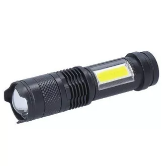 Solight LED punjiva svjetiljka sa zumom, 100lm + 70lm, Li-Ion, USB, crna