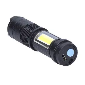 Solight LED punjiva svjetiljka sa zumom, 100lm + 70lm, Li-Ion, USB, crna