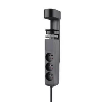 Solight 3z + USB A+C prijenosne stolne utičnice, 2 m, crne, USB brzi punjač 20W PD