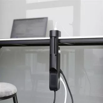 Solight 3z + USB A+C prijenosne stolne utičnice, 2 m, crne, USB brzi punjač 20W PD