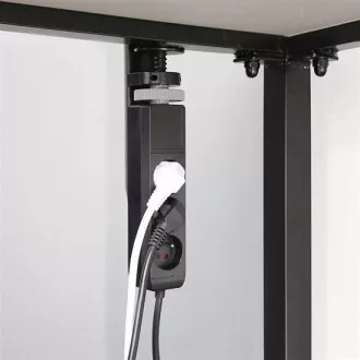 Solight 3z + USB A+C prijenosne stolne utičnice, 2 m, crne, USB brzi punjač 20W PD