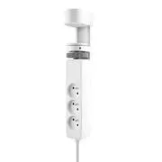 Solight 3z + USB A+C prijenosne stolne utičnice, 2 m, bijela, USB brzi punjač 20W PD