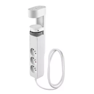 Solight 3z + USB A+C prijenosne stolne utičnice, 2 m, bijela, USB brzi punjač 20W PD