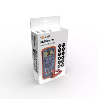 Solight multimetar, maks. AC 600V/10A, maks. DC 600V/10A, ispitivanje dioda, zujalica, hFE, kapacitet, otpor