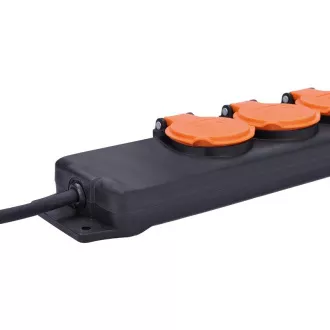 Solight produžni kabel IP44, 3 utičnice, gumeni kabel, vanjski, 10 m