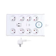 Solight prenaponska zaštita, 8z, USB A+C, 2 m, bijela