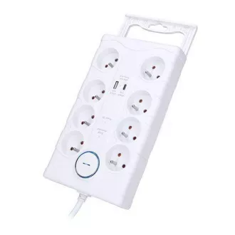 Solight prenaponska zaštita, 8z, USB A+C, 2 m, bijela Solight prenaponska zaštita, 8z, USB A+C, 2 m, bijela