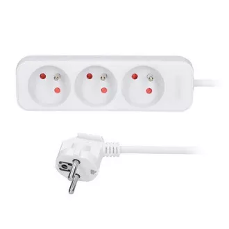 Solight produžni kabel 3m, 3 utičnice, 16A/3680W, PVC, bijeli