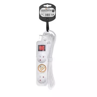 Solight produžni kabel 3m, 3 utičnice, prekidač, 16A/3680W, PVC, bijeli Solight produžni kabel 3m, 3 utičnice, prekidač, 16A/3680W, PVC, bijeli