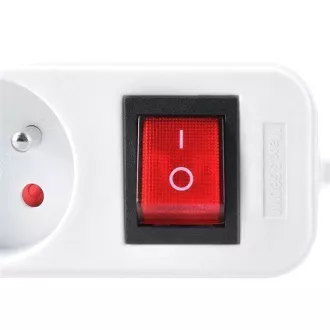 Solight produžni kabel 3m, 5 utičnica, prekidač, 16A/3680W, PVC, bijeli