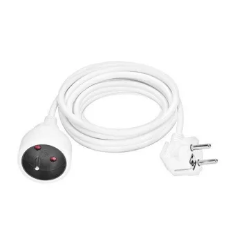 Solight produžni kabel 5m, 1 utičnica, 16A/3680W, PVC, bijeli Solight produžni kabel 5m, 1 utičnica, 16A/3680W, PVC, bijeli