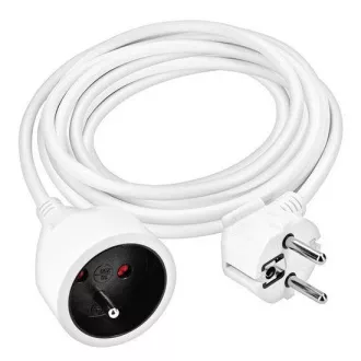 Solight produžni kabel 5m, 1 utičnica, 16A/3680W, PVC, bijeli Solight produžni kabel 5m, 1 utičnica, 16A/3680W, PVC, bijeli