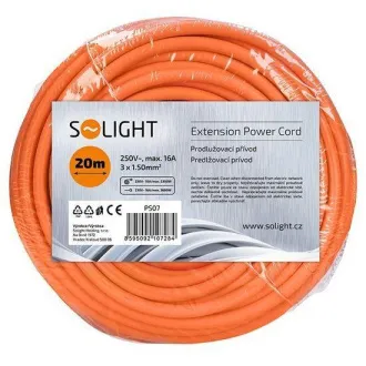 Solight produžni kabel - konektor, 1 utičnica, 20 m, 3 x 1,5 mm2, narančasti