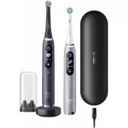 Oral-B iO Series 9 Duo Black Onyx & Rose Quartz set električnih četkica za zube, magnet, 7 načina rada, AI