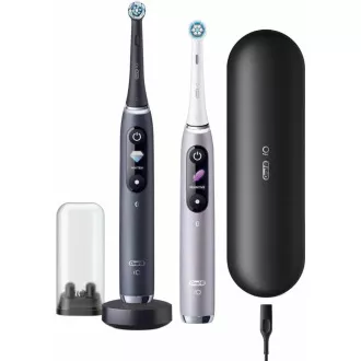 Oral-B iO Series 9 Duo Black Onyx & Rose Quartz set električnih četkica za zube, magnet, 7 načina rada, AI