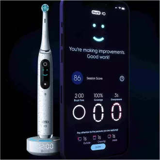 Oral-B iO10 električna četkica za zube, 7 načina rada, timer, senzor pritiska, 3D mapiranje i pametne funkcije, bijela