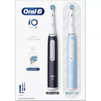 Oral-B iO Series 3 Duo Black & Blue električna četkica za zube, 3 načina rada, mjerač vremena, senzor pritiska, torbica Oral-B iO Series 3 Duo Black & Blue električna četkica za zube, 3 načina rada, mjerač vremena, senzor pritiska, torbica