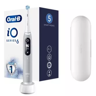 Oral-B iO Series 6 Grey Opal električna četkica za zube, magnetska, 5 načina rada, senzor pritiska, AI, torbica Oral-B iO Series 6 Grey Opal električna četkica za zube, magnetska, 5 načina rada, senzor pritiska, AI, torbica