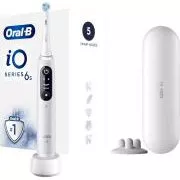Oral-B iO Series 6 električna četkica za zube, 5 načina rada, mjerač vremena, senzor pritiska, mobilna aplikacija, bijela