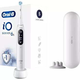 Oral-B iO Series 6 električna četkica za zube, 5 načina rada, mjerač vremena, senzor pritiska, mobilna aplikacija, bijela