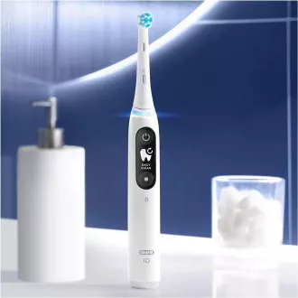 Oral-B iO Series 6 električna četkica za zube, 5 načina rada, mjerač vremena, senzor pritiska, mobilna aplikacija, bijela