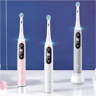 Oral-B iO Series 6 električna četkica za zube, 5 načina rada, mjerač vremena, senzor pritiska, mobilna aplikacija, bijela
