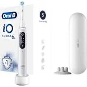 Oral-B iO Series 6 električna četkica za zube, 5 načina rada, mjerač vremena, senzor pritiska, mobilna aplikacija, bijela