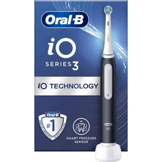 Oral-B iO Series 3 Matt Black električna četkica za zube, magnetska, 3 načina rada, senzor pritiska - Raspakiran Oral-B iO Series 3 Matt Black električna četkica za zube, magnetska, 3 načina rada, senzor pritiska - Raspakiran