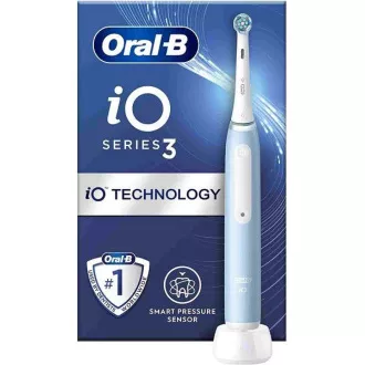 Oral-B iO3 Ice Blue električna četkica za zube, magnetna, 3 načina rada, timer, senzor pritiska, plava Oral-B iO3 Ice Blue električna četkica za zube, magnetna, 3 načina rada, timer, senzor pritiska, plava